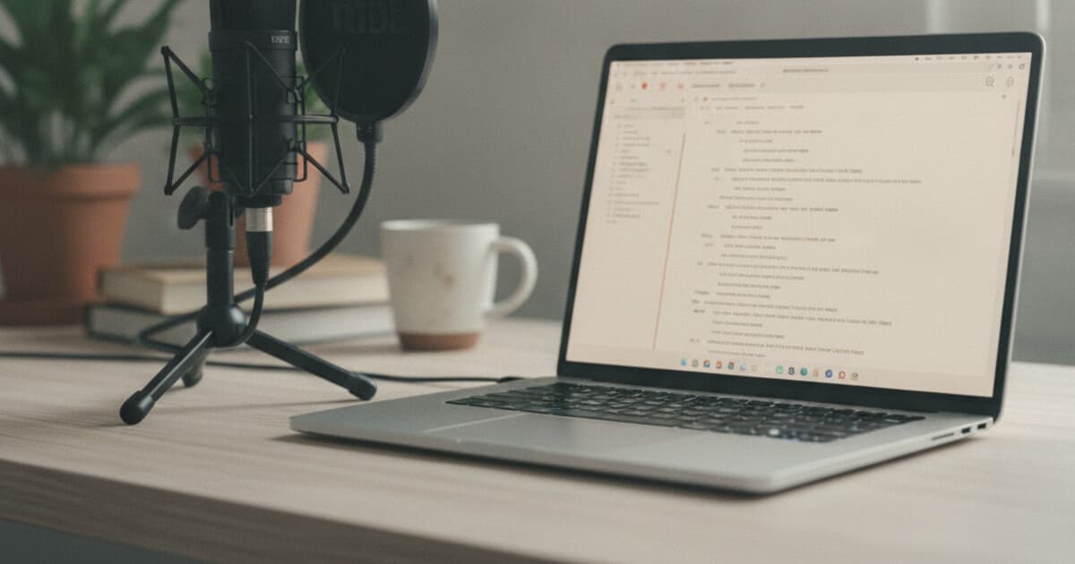 Anchor and Spotify for Podcasters interface with a transcript document shown alongside it