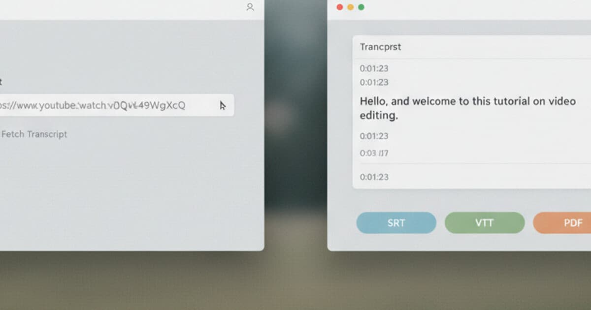 Comparison of Otter.ai alternatives showing video URL transcription interface with transcript output