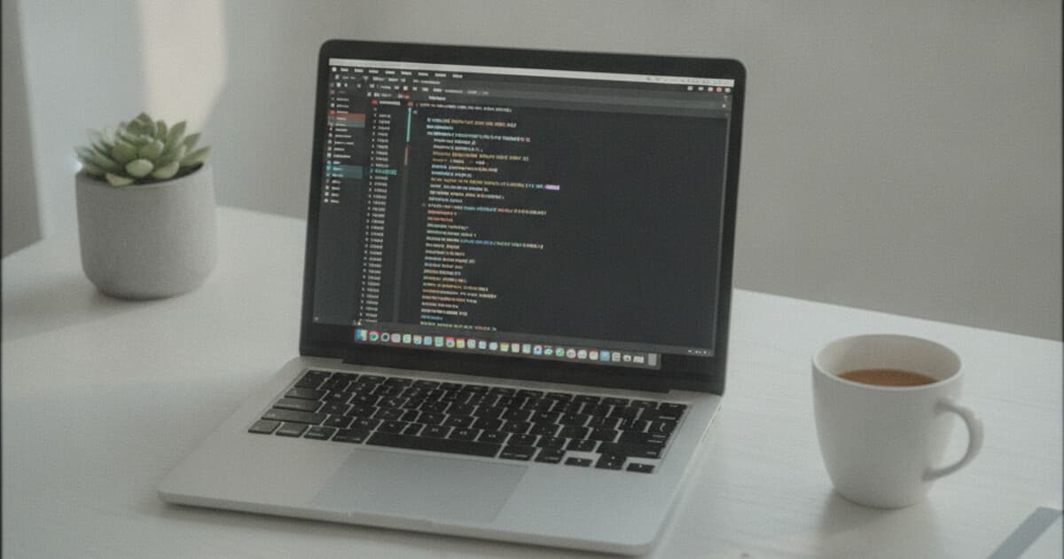 Text editor on a laptop screen showing an open SRT file with timestamps and subtitle text visible