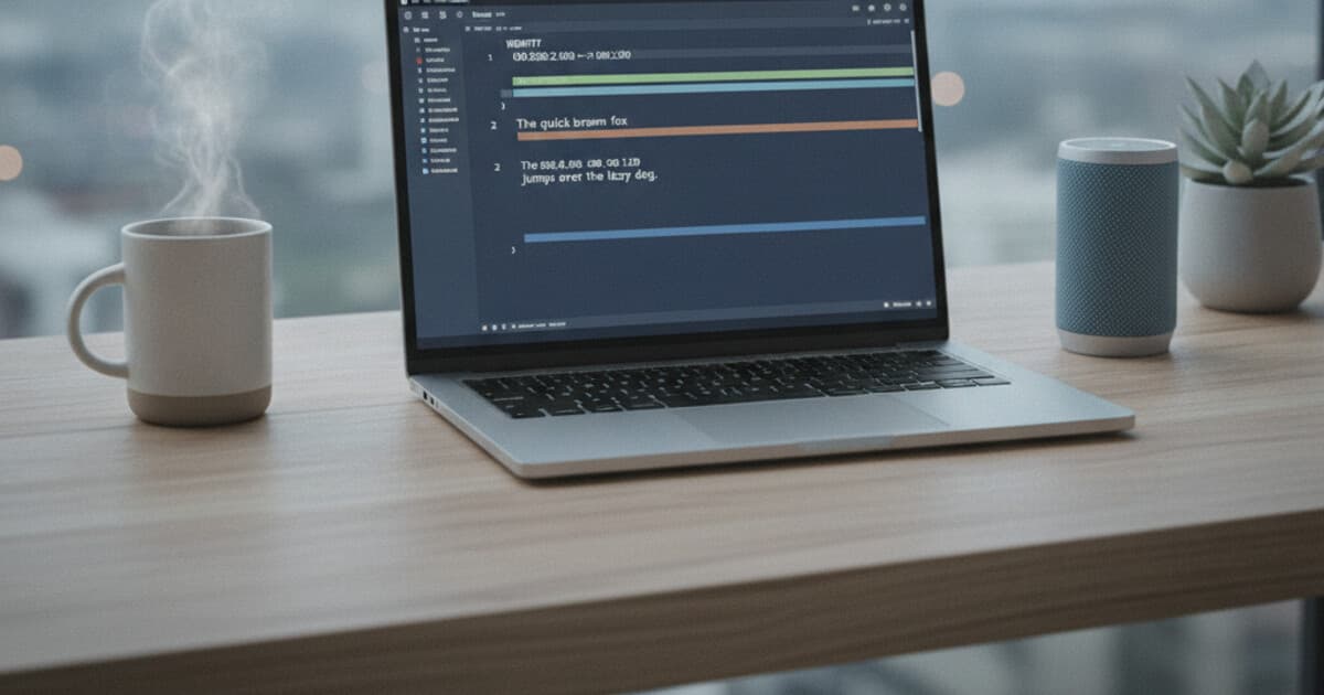 VTT subtitle file open in a code editor showing timestamp cues and subtitle text